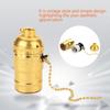 E27 Aluminum Vintage Light Socket with Pull Chain Desk Table Lamp Lighting Holder Screw Base