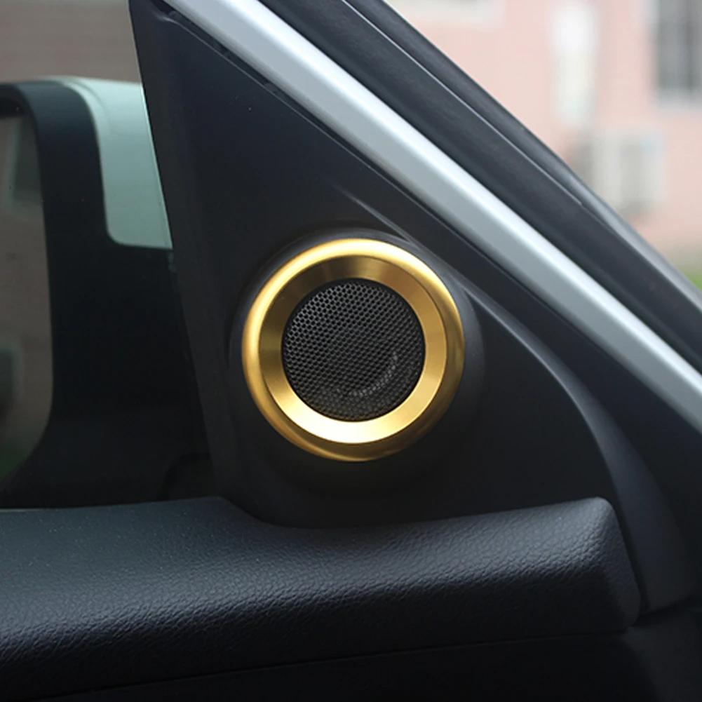 2PCS Car Decor Circle Trims Głośnik Anodowane Aluminium Car Door Audio Speaker Rings Trims dla Honda Civic 2016 2017 2018 2019