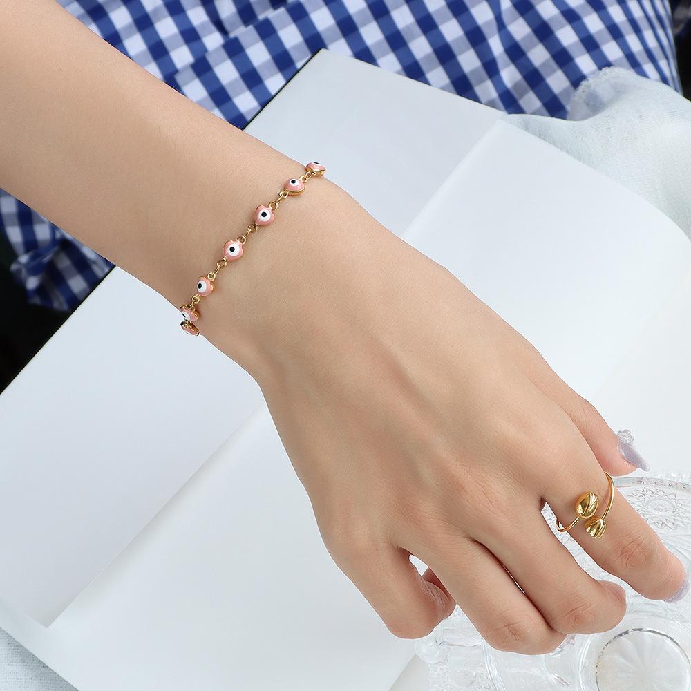 European Creative Pink Fish Bracelet - Titanium Steel Gold-Plated Cute Fashion Jewelry for Best Friends