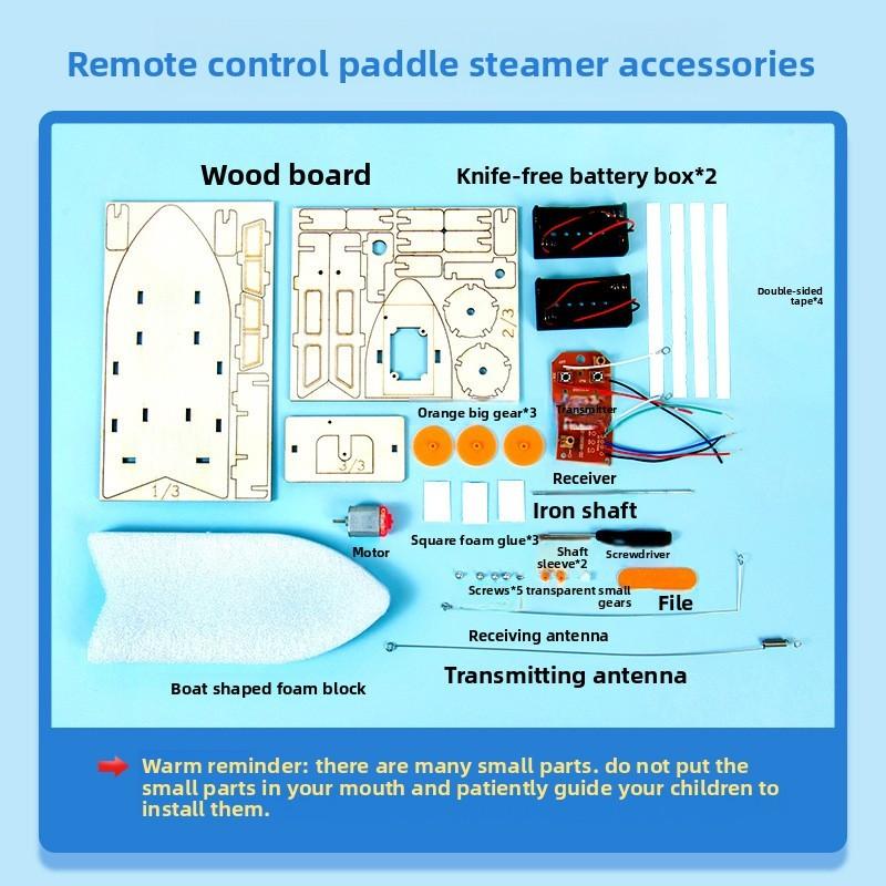 Science Experiment Material Kit For Kids With Remote Control Boat Diy Stem Educational Toy For Children