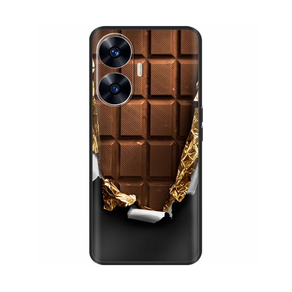 For Realme C55 Case C 55 4G Soft Silicone Back Cases For OPPO Realme C55 RealmeC55 Phone Back Cover 6.72" Black Bumper TPU Para