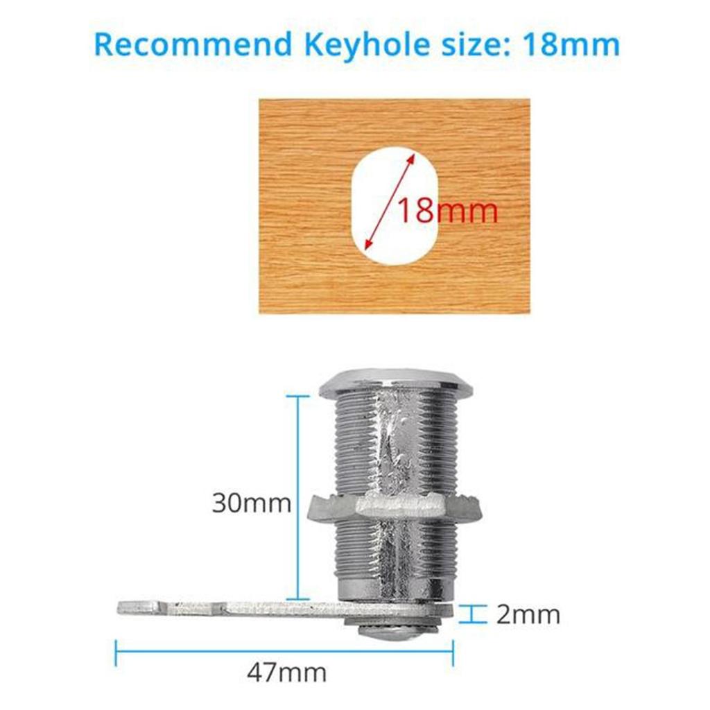 Fashion Mailbox Lock Mailbox Box Hook Lock Drawer Elements 16/20 16/20/25/30mm 2 Keyed Wardrobe Cupboard Cylinder