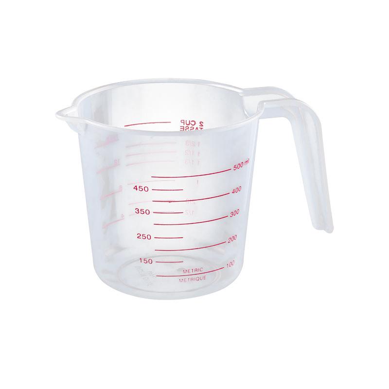 Food Grade Thickened Plastic Measuring Cup with Handle and Transparent Scale - Ideal for Baking and Cold Water (ml measurement)
