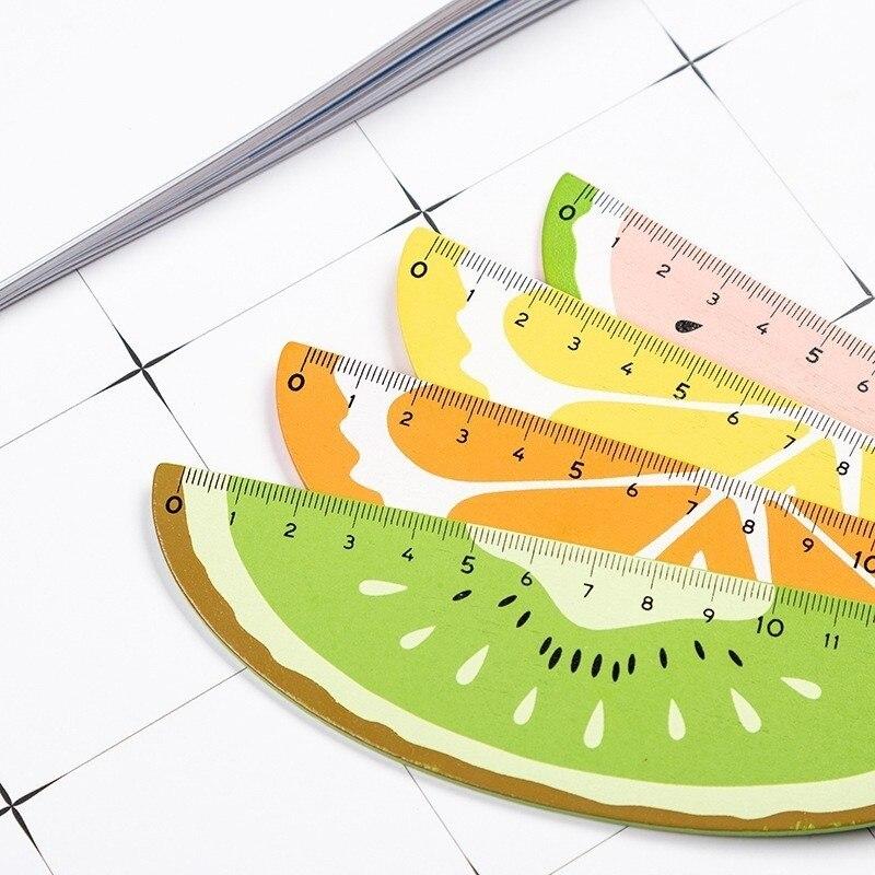 1 Piece Stationery Wooden Fruit Office Straight Ruler