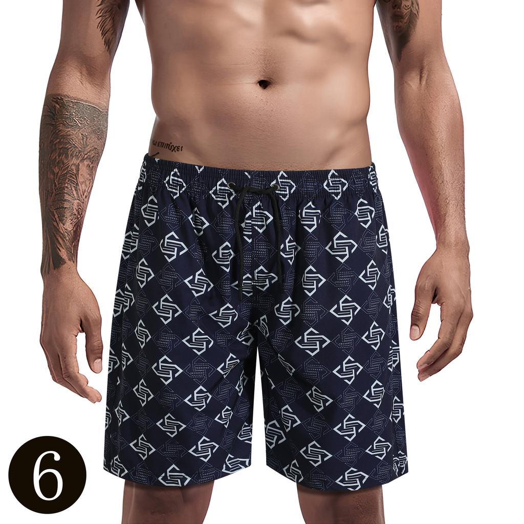 Men's casual shorts, men's shorts 2025 model, featuring tree branch and leaf patterns