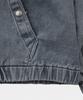 LETTERCOMO Washed Denim Zip-Up Hoodie Urban Blue