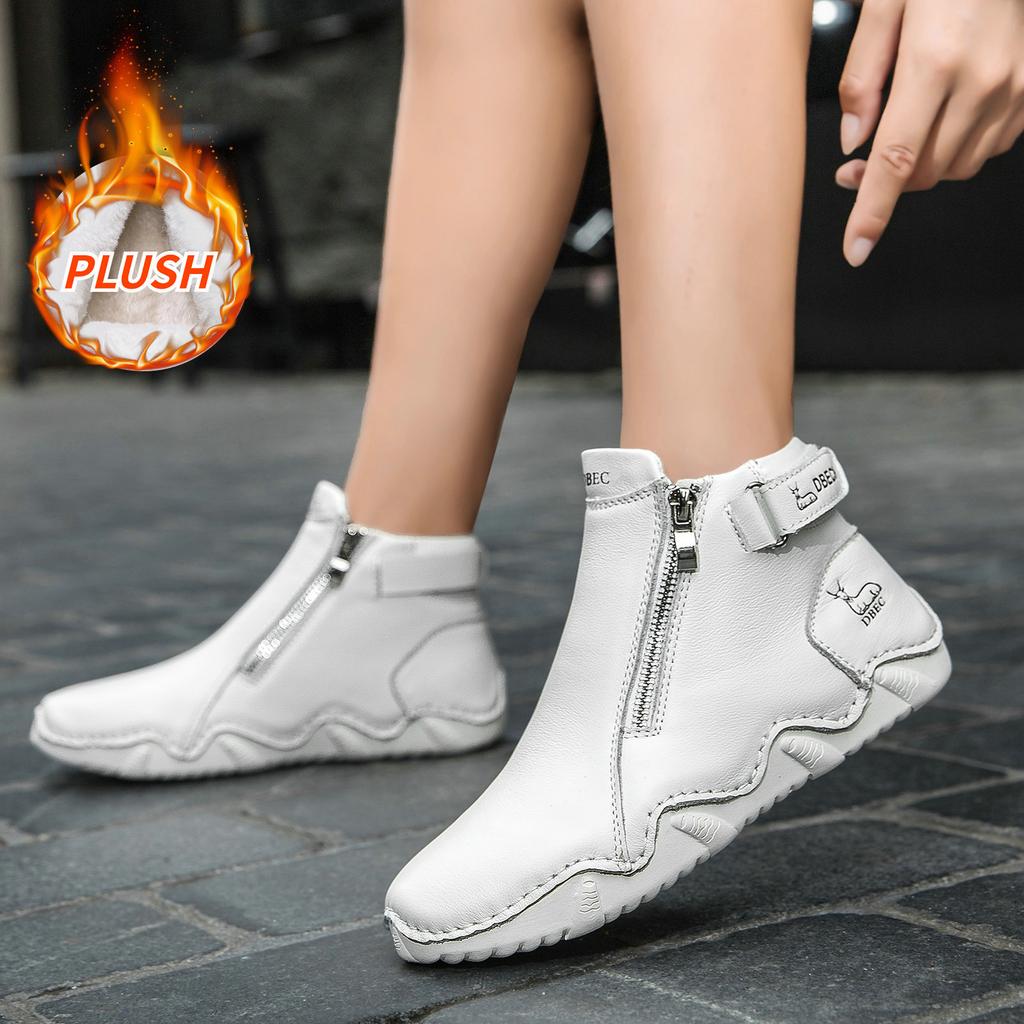 Popular thermal Martin boots women's leather large size cotton shoes independent station high top wear-resistant outdoor casual shoes
