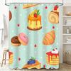 Kitchen Decor Shower Curtain Cute Dessert Bakery Collection With Cake Croissant Donuts Pancakes Design For Home Bathroom Decorat