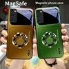 Silver circle apple icon For Samsung S25 S25 Edge S25Ultra S8 9 10 20 S21 Pro 22 Plus S23 FE S24 Ultra Magsafe Glass Phone Case