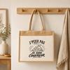 Sac Cabas Jute avec Poche J’peux pas je suis Couvreur J'peux pas minimaliste | Toile de Jute et Coton 21 L Fond Plat Anses 65 cm