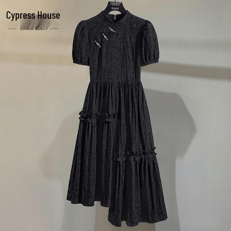 Sibaishe New Chinese Style Stand Collar Mid-Length Dress XL