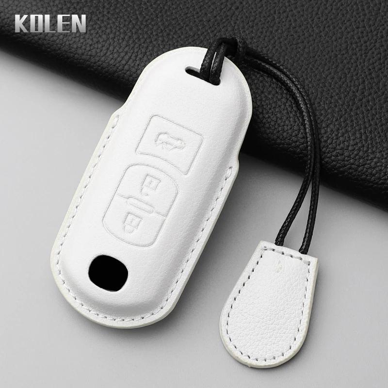 Leather Car Key Case Cover Shell For Mazda 2 3 6 Atenza Axela Demio Cx-5 Cx5 Cx-3 Cx3 Cx7 Cx-7 Cx-9 Cx9 Mx5 2 3 Buttons Keychain