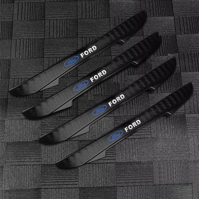 4pcs Rubber Car Door Edge Protector Sticker Anti Collision Anti-scratch Strips For Ford Focus Mondeo Mustang Fiesta Kuga MK2 MK3
