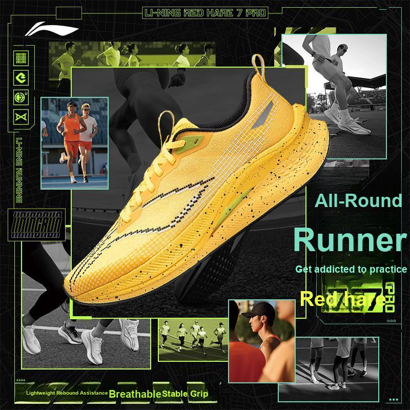 Li Ning Red Rabbit 7 Pro High Resilience Lightweight Breathable Professional Racing Shock Absorption Non-Slip Low Top Casual Running Shoes ARPU001-22