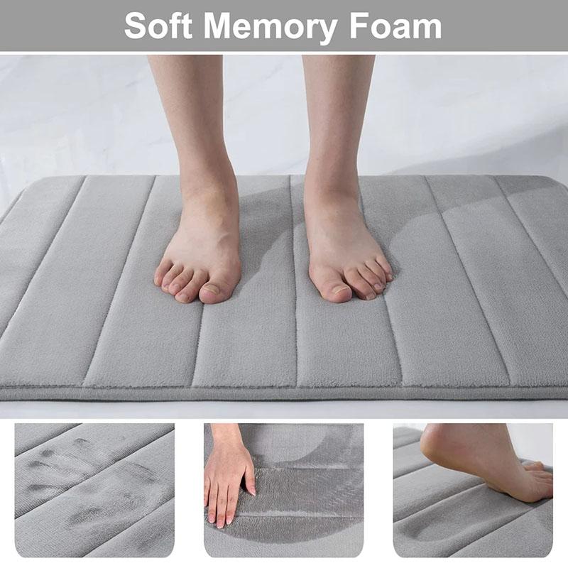 Super Absorbent Bath Mat Non Slip Rugs Bathroom Carpets Soft Memory Foam Floor Washable Bathtub Floor Rug Shower Doormat