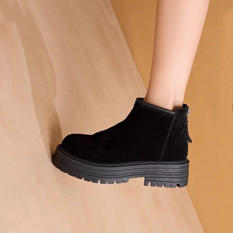 [Ushilai] Retro thick-soled temperament short boots for women's winter 2025 new thick-heeled casual versatile Martin boots