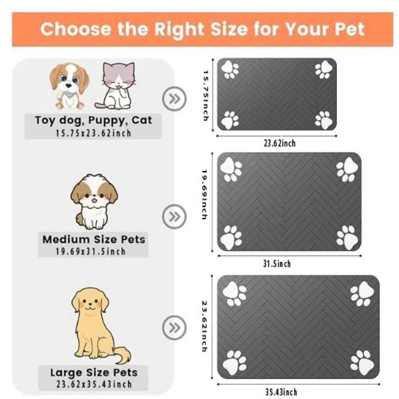 VIKAMA White Plaid Pet Mat Non Slip Waterproof Floor Rug for Dog Cat Bed Crate Kennel Washable Reusable Pet Friendly