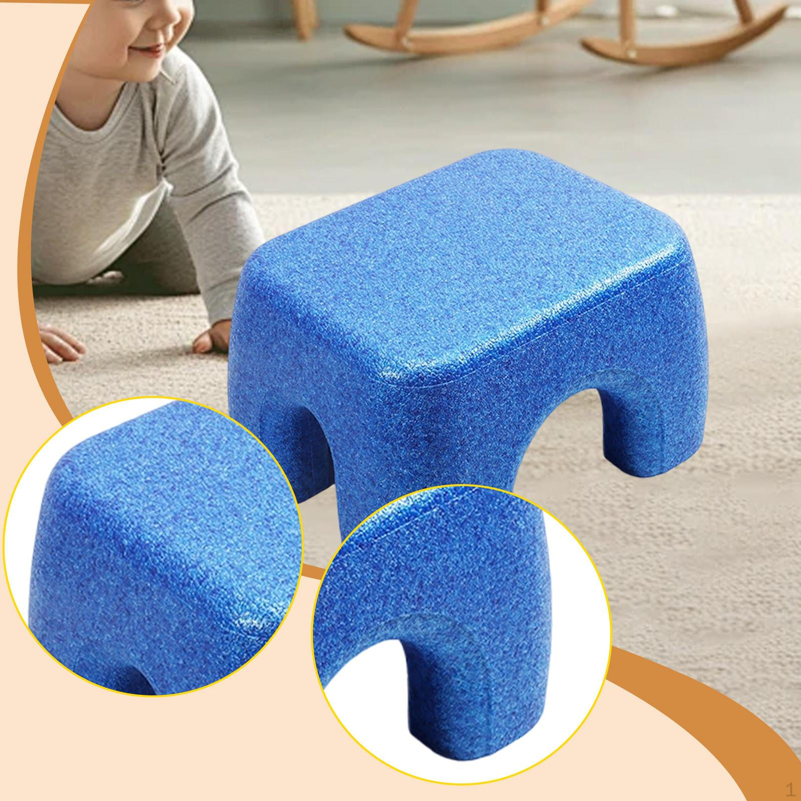 Kinderhocker Schaumstoff Abgerundete Kanten Mehrzweck Kinderfußhocker Stufe zum Sitzen Kindergarten blau