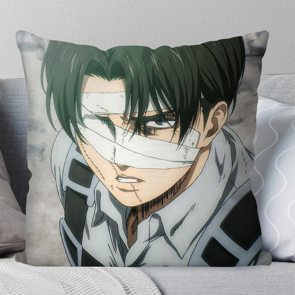 1pc Levi Ackerman Attack On Titan Pillow Case Square Pillow Bedroom Sofa Leisure Comfort Car Living Room Home Decoration 40X40