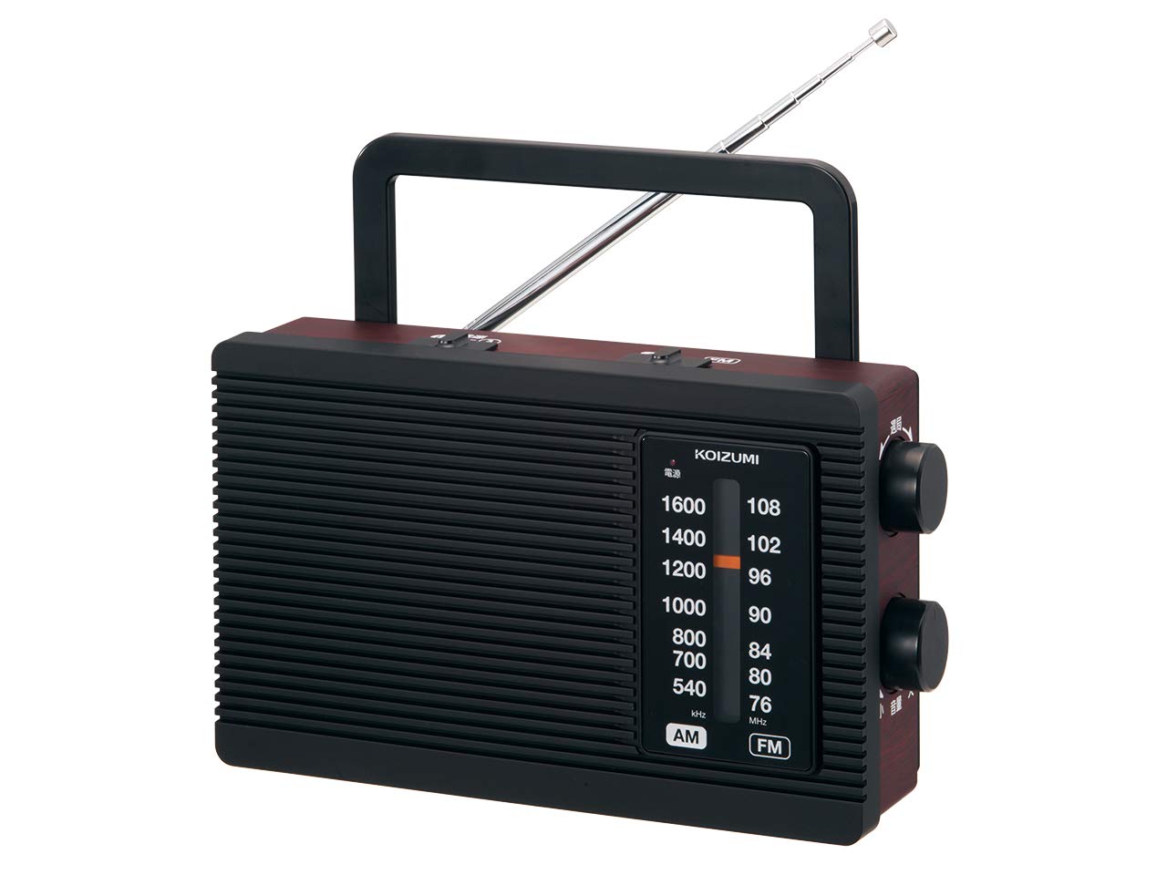 

Koizumi Home Radio Wide FM Compatible Simple Wood Grain Brown AM/FM SAD-7228/M