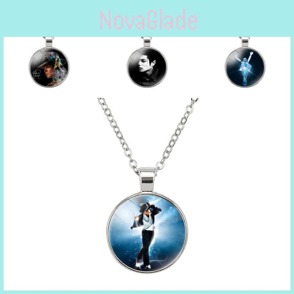 Premium Michael Jackson Time Gem Pendant Necklace With O-link Chain Design