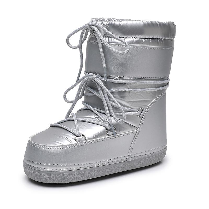 Bottes d'espace Ins Wind Imperméables et Antidérapantes en Tissu Nouvelle Longueur Courte Épaissies Chaudes Neige