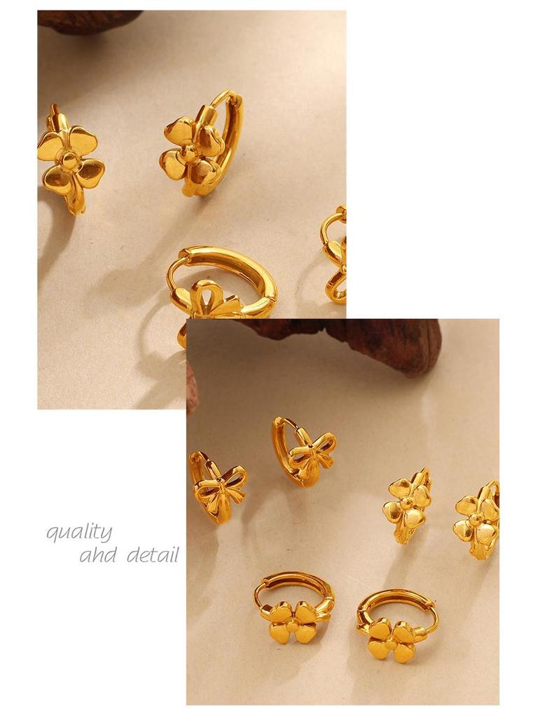 Elegant Four-Leaf Clover Earrings for Women – Versatile, Daily Wear with a Touch of Luxe.