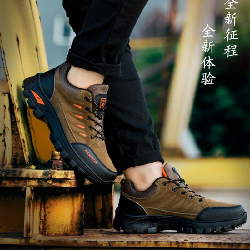 Outdoor Herren Rutschfeste Reise Wanderschuhe Neu Schnürschuhe Bequem Abriebfest Low-Top Arbeitsschuhe Mode Herren Joggingsneaker