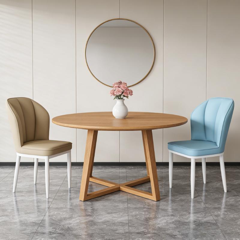 Warm Nordic Dining Chair in Cream – Minimalist Design Creates Serene & Airy Ambiance, Perfect for Living & Dining Room