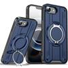 Shockproof Heavy Duty Armor Phone Case with 360° Rotatable Magnetic Metal Ring Stand for iPhone/Samsung Case for Car Holder