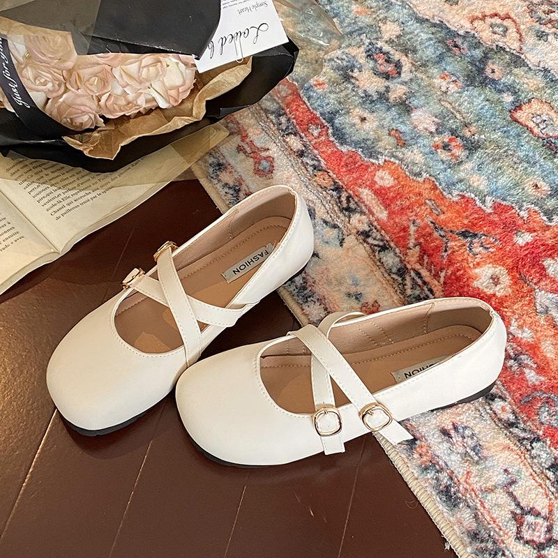 Soft-soled single shoes women's new round-headed gentle fairy flat-soled Mary Jane shoes