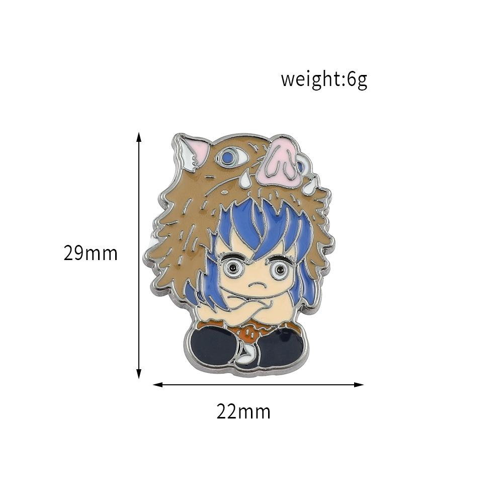 Spot Hot-selling Ghost Slayer Blade Manga Peripheral Metal Badge Commemorative Cos Props Q Version Tanjiro Brooch