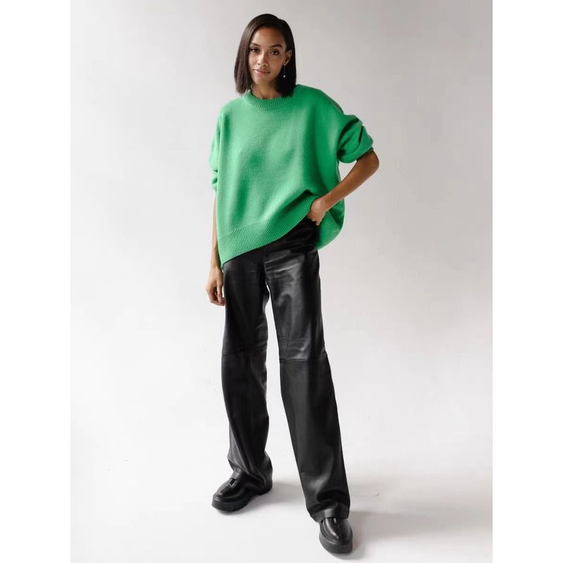 Fashion Wind Fall and Winter New round Neck Knitwear Loose Pullover Crew Neck Loose Sweater