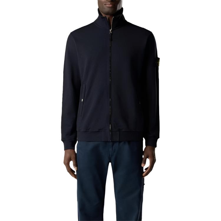 STONE ISLAND Zipper Solid Color Long Sleeve Stand Collar Jacket Men Jackets L1S156100033S0060-V0020