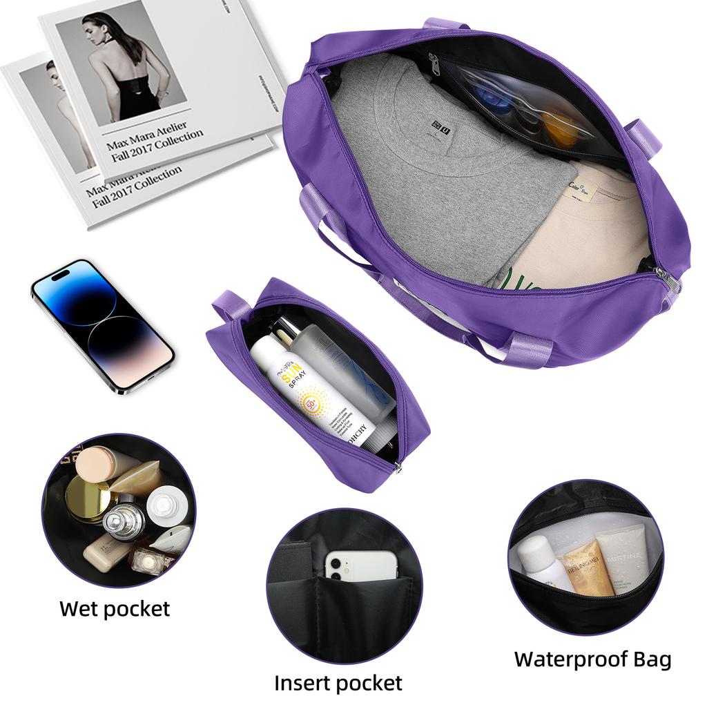 Luggage Sets 6 Piece with Duffel Bags, Hardside Expandable Suitcases with Spinner Wheels, Grape Purple