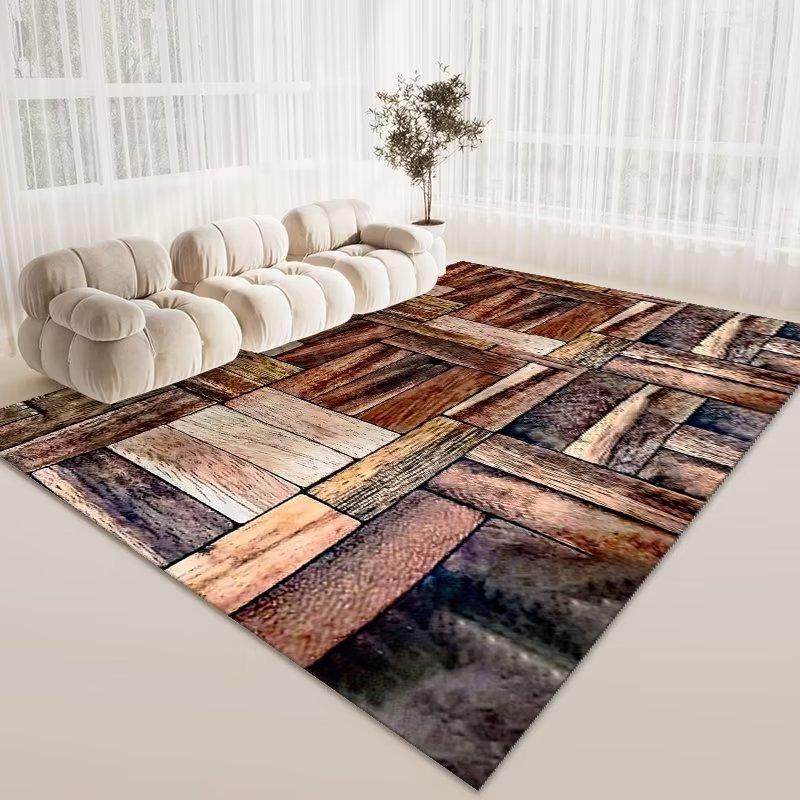 Light Luxury Soft Living Room Carpet Big Area Rug for Bedroom Soft Non-slip Floor Mats for Kids Room Decor Brown Decoration Home