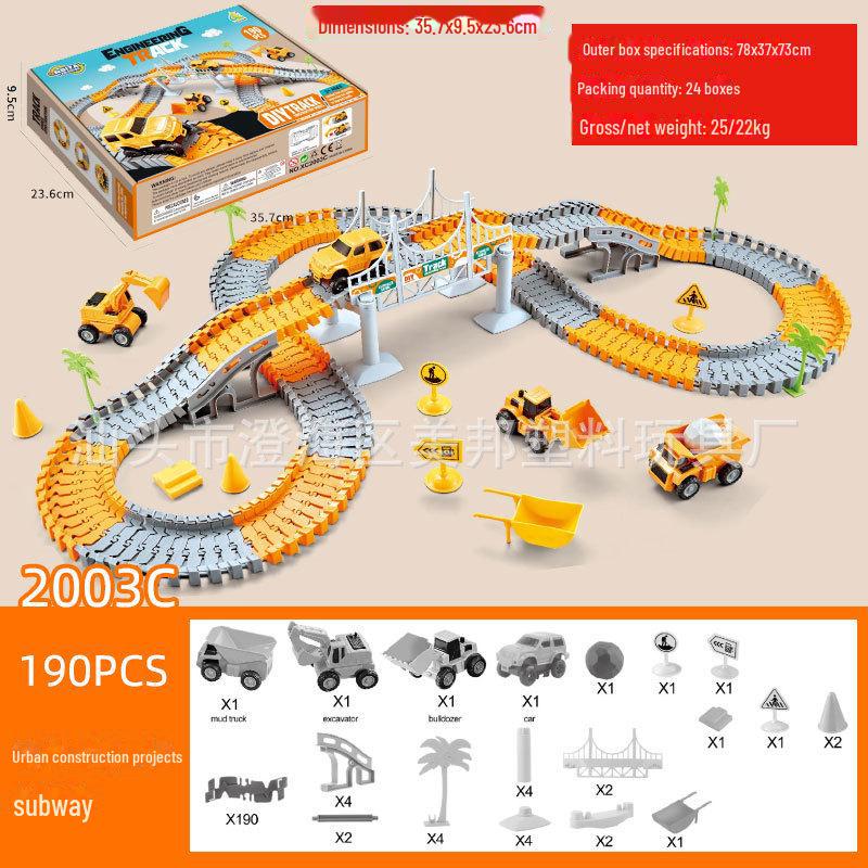 Elektrická dinosauří dráha s montážním ruským kolem pro děti