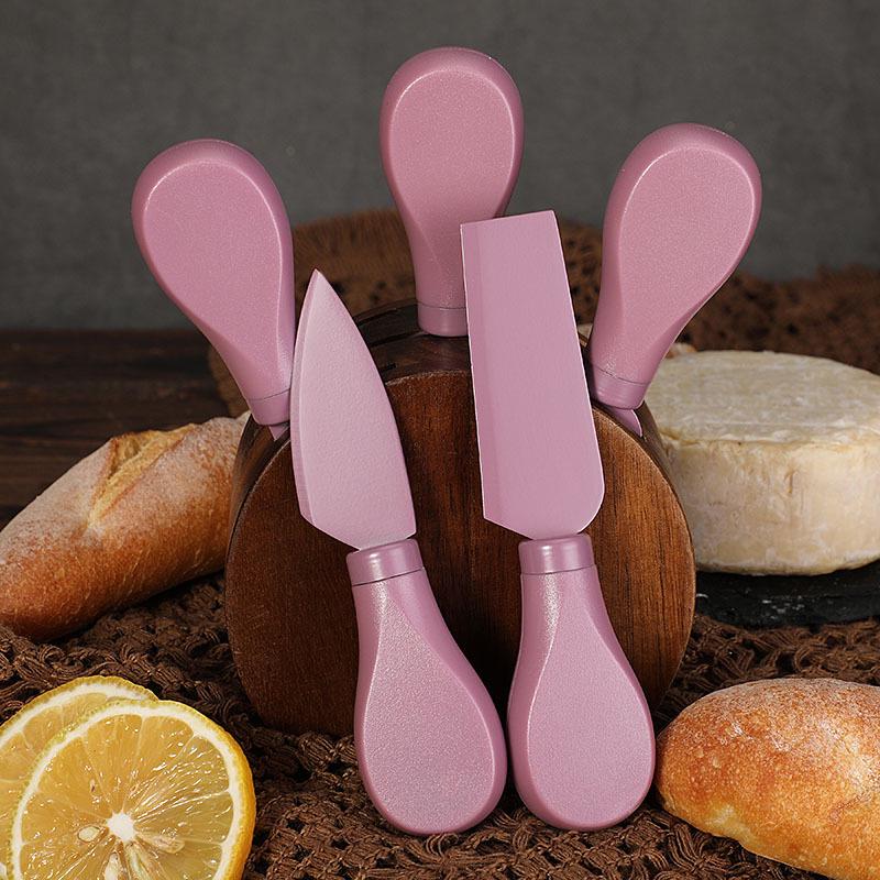 Käsemesser & Gabel Geschenkset mit Akazienholzsockel - 6-teiliges Buttermesser-Set