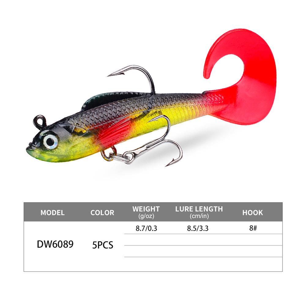 Curly Tail Soft Bait Lure 8.5cm 8.7g Bionic Fish Cockroach Bass Killer