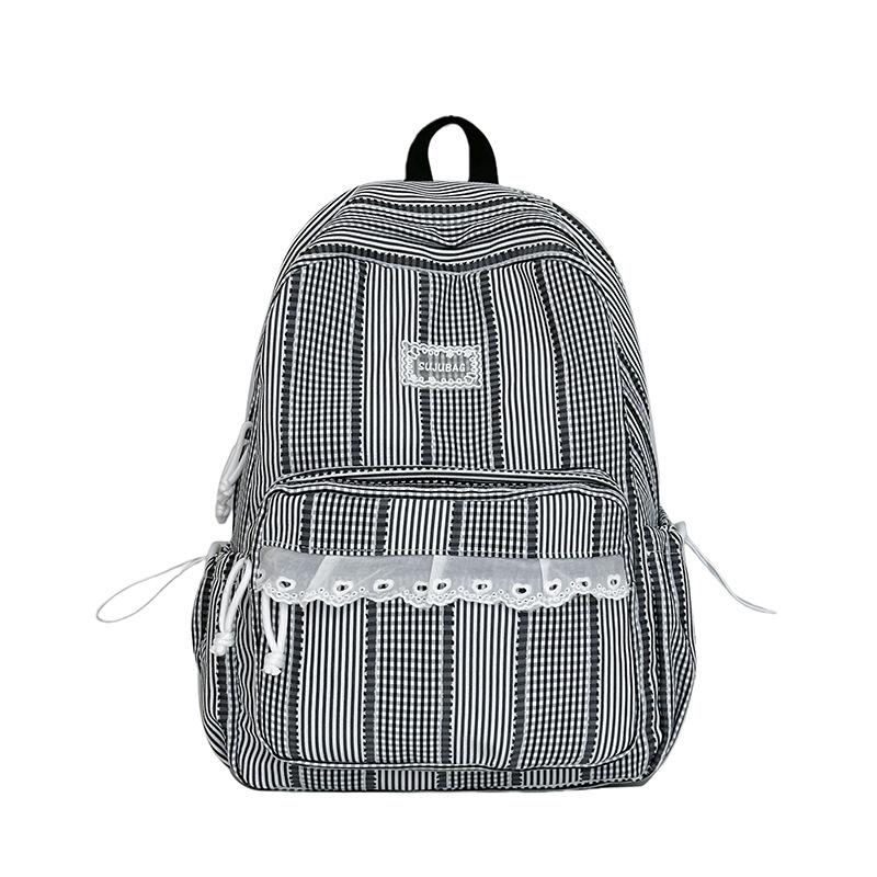 Schoolbag Korean girl plaid backpack cute student schoolbag lightweight large capacity backpack new fashion casual backpack