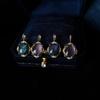Japanese Vintage Double-Sided Labradorite Amethyst Pendant Necklace