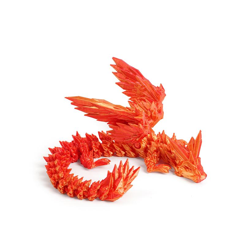 Creative 3D Printed Dragon Ornaments Flexible Articulated Gradient Color Dragon Crafts Children'S Toy Sets Gifts Desktop Decoration