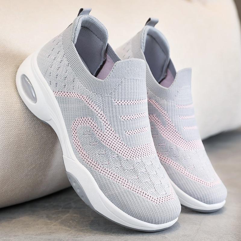 Shoes Women's New Women's Shoes Soft-soled Breathable Casual Shoes Thick-soled Heightening Single Shoes Fly-woven Breathable Mesh Shoes