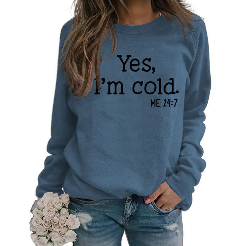 European and American Casual Loose Printed Letter Round Neck Long Sleeve Comfortable Hoodie