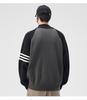 2025 Men's Stand Collar Color Block Cardigan: Trendy Wool Jacket for Spring, Autumn, Winter