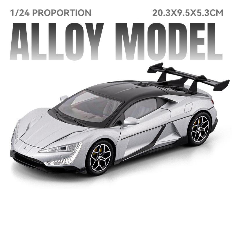 1/24 BYD Yangwang U9 Alloy Electric Sports Car Model Diecast Metal New Energy Racing Vehicle Car Model Sound Light Kids Toy Gift