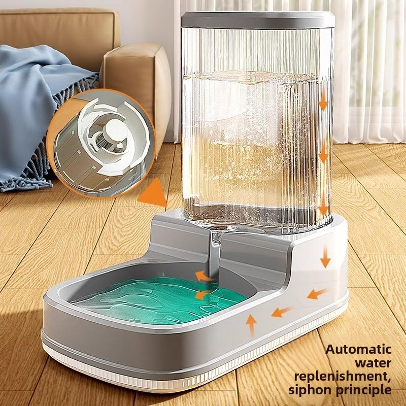 Indoor Simple Large-capacity Dog Bowl, Anti-tipping Pet Automatic Refilling Water Dispenser, Large-sized Dog Feeding Basin