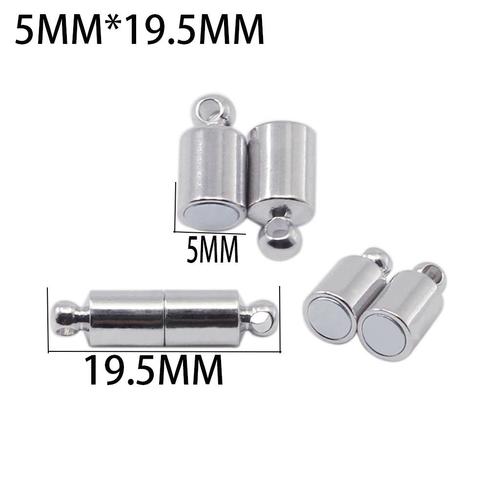 10pcs/lot Rhodium Color Magnetic Clasps Stainless Steel For Leather Bracelets Necklace Connectors Jewelry Findings Making DIY