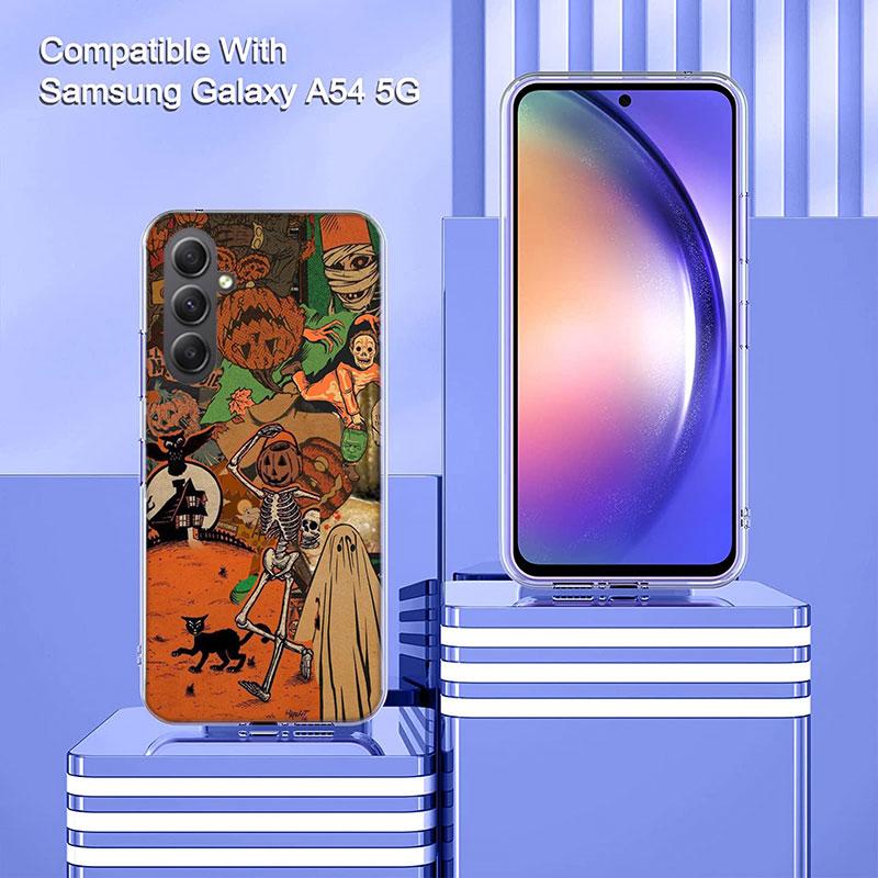 Halloween Fall Art Witch Cat Phone Case for Samsung A17 A37 A57 A07 A16 A26 A36 A56 A06 A02S A12 A22 A32 A52S A04S A14 A24 A34 A
