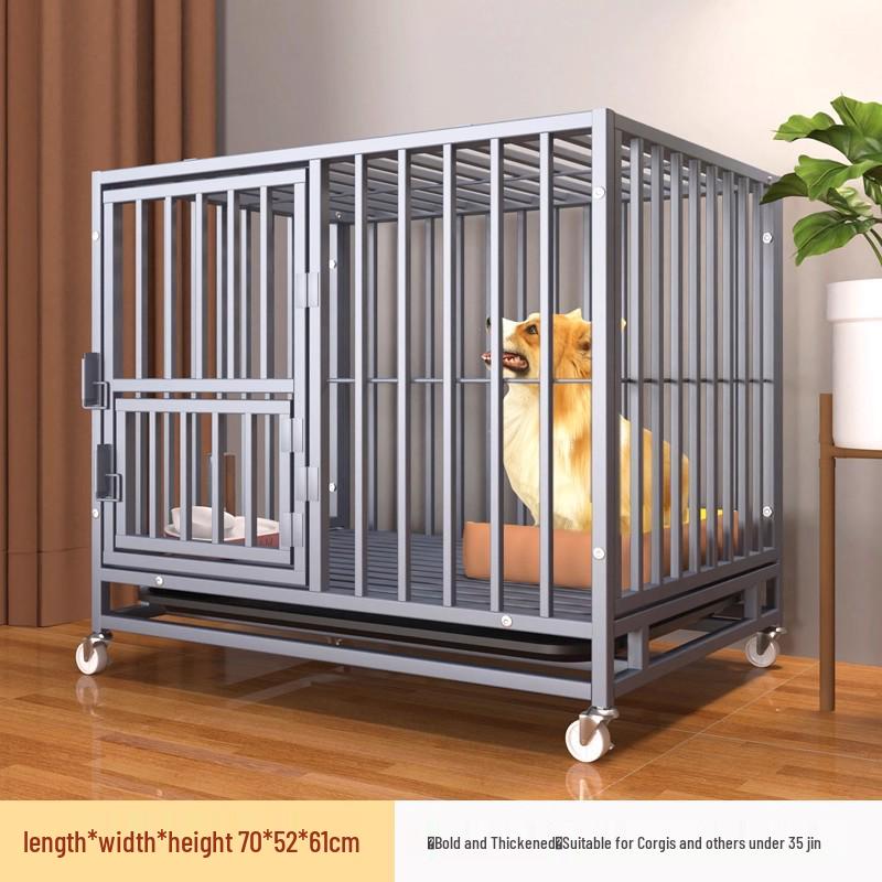 Medium & Large Dog Indoor Kennel with Full Square Tube Design and Built-in Toilet